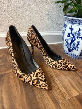 Leopard Print Pointed Toe Stiletto Heels